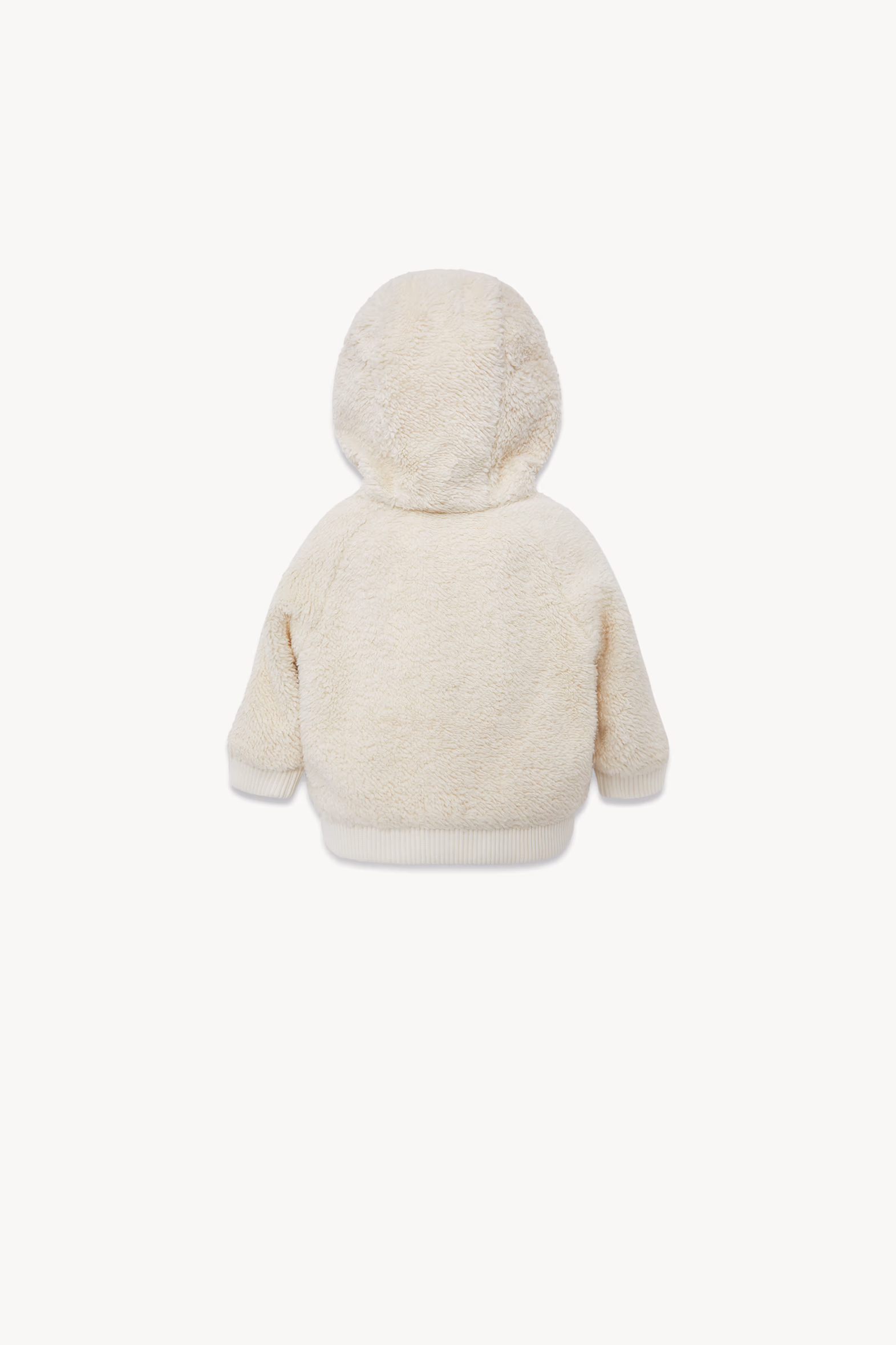 Padded Teddy Zip-Up Hoodie Girl White Moncler 2